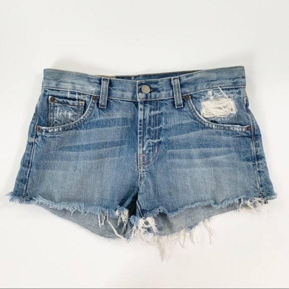 Elizabeth and James Pants - Elizabeth & James Textile Distressed Denim Shorts